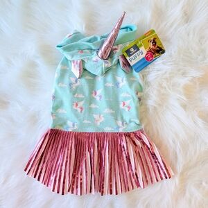 Unicorn Dog Costume with Pink Fringe